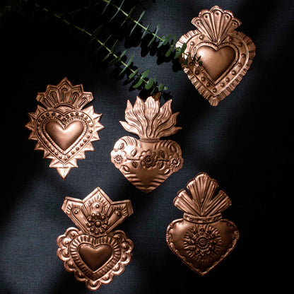 Copper coloured Mexican Sacred Hearts