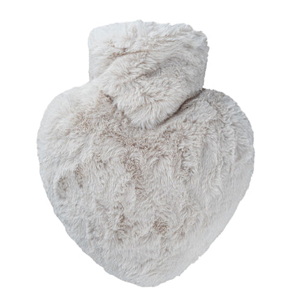 Heart Shaped Hot Water Bottle - Taupe