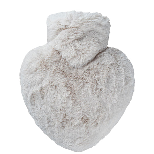 Heart Shaped Hot Water Bottle - Taupe