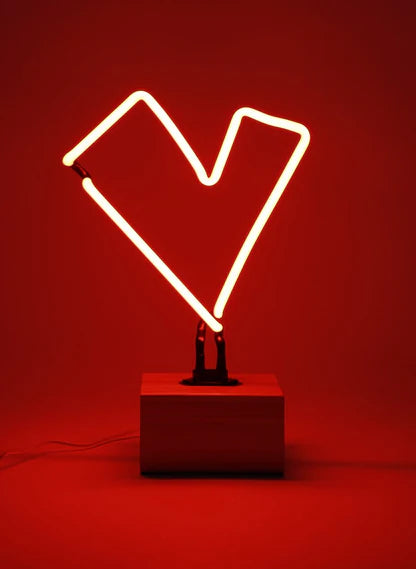 Neon "The Heart is Bright" Wooden Light