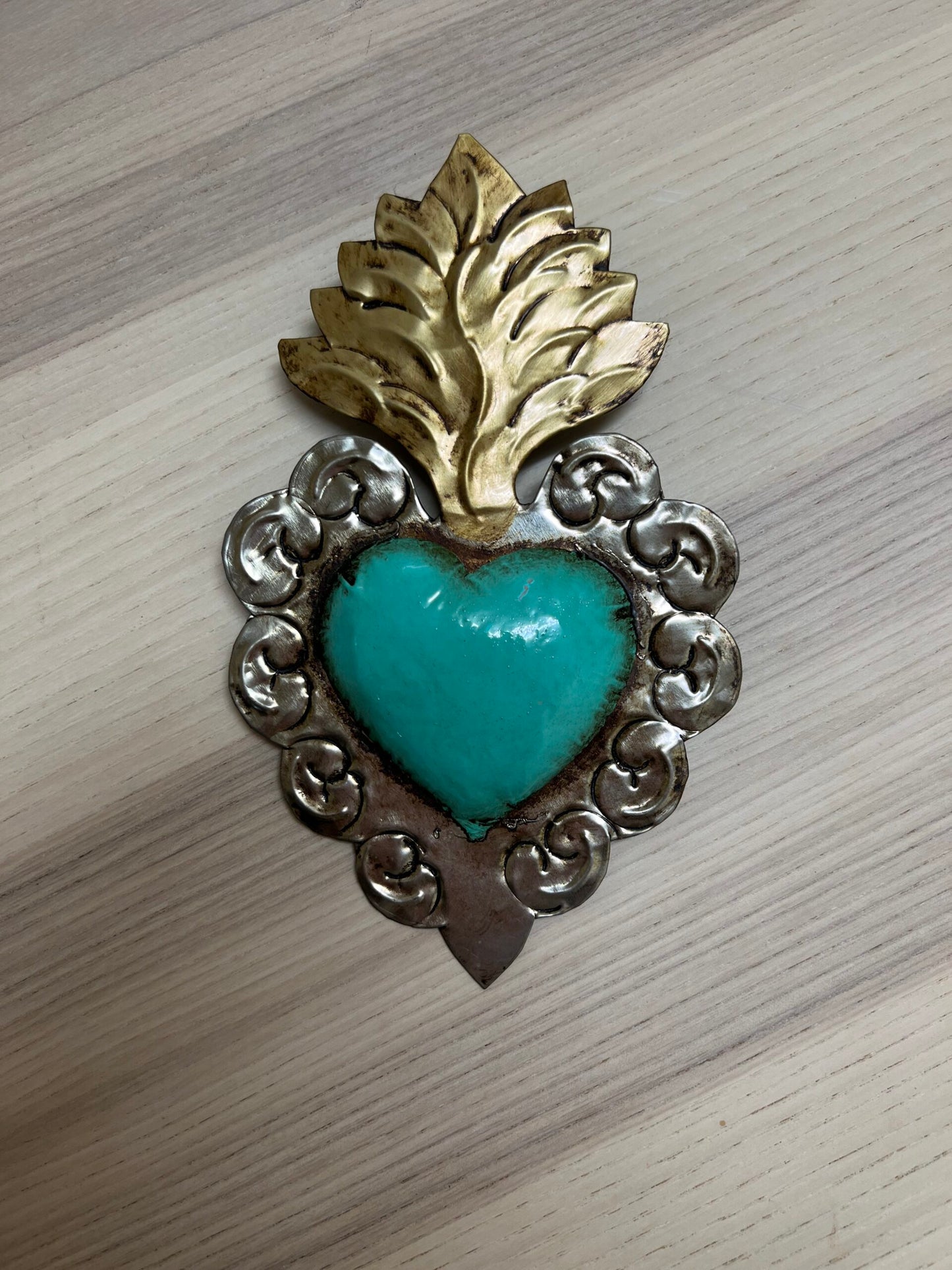 Mexican Sacred Heart Turquoise