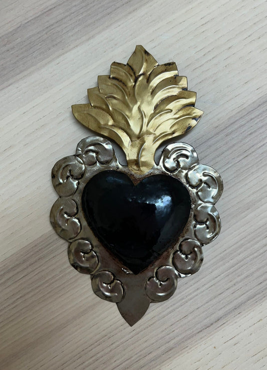 Mexican Sacred Heart Black/Gold