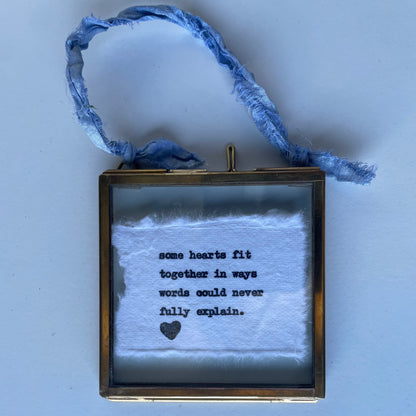 Mini Hand-Typed Quote in Brass Frame (Square)