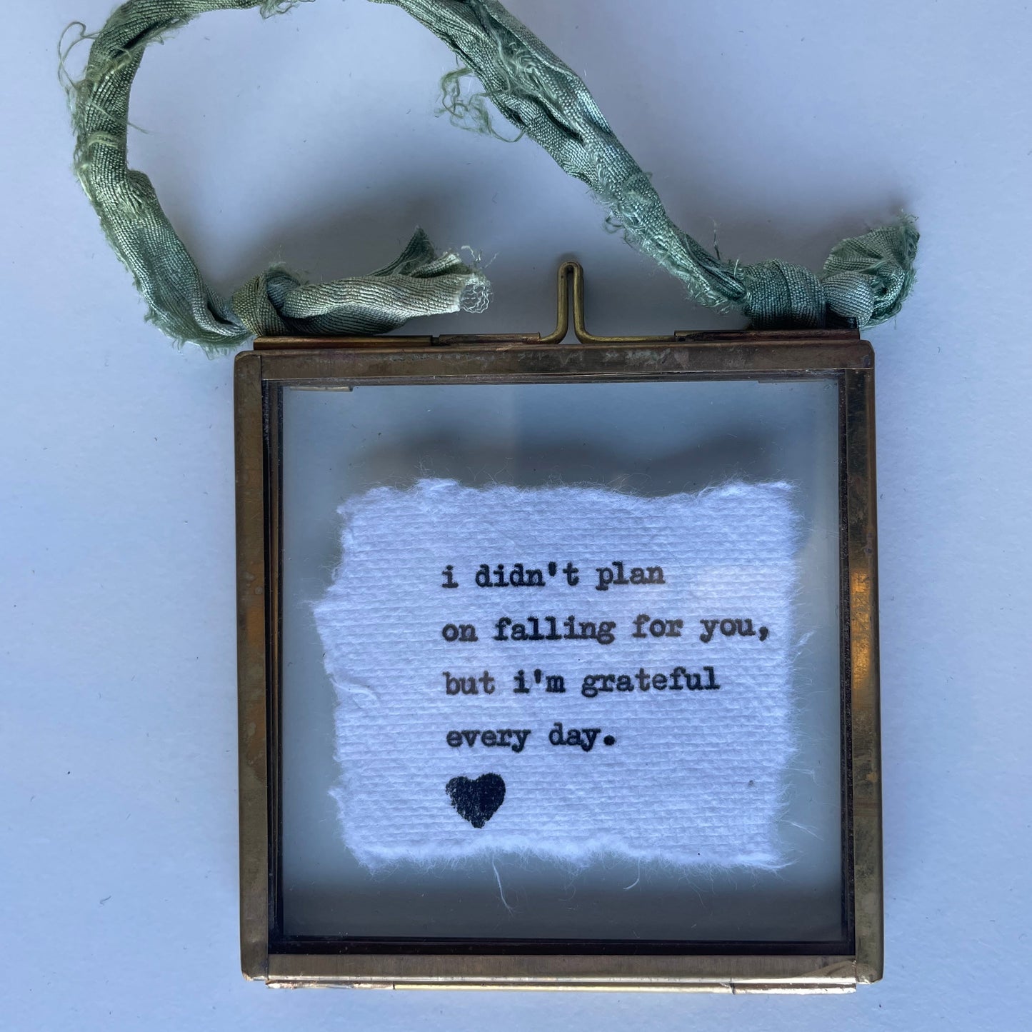 Mini Hand-Typed Quote in Brass Frame (Square)