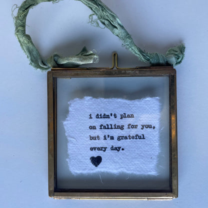 Mini Hand-Typed Quote in Brass Frame (Square)