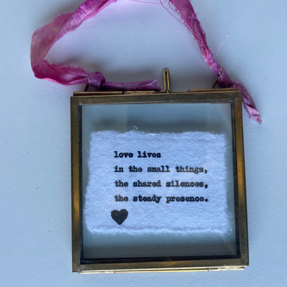 Mini Hand-Typed Quote in Brass Frame (Square)