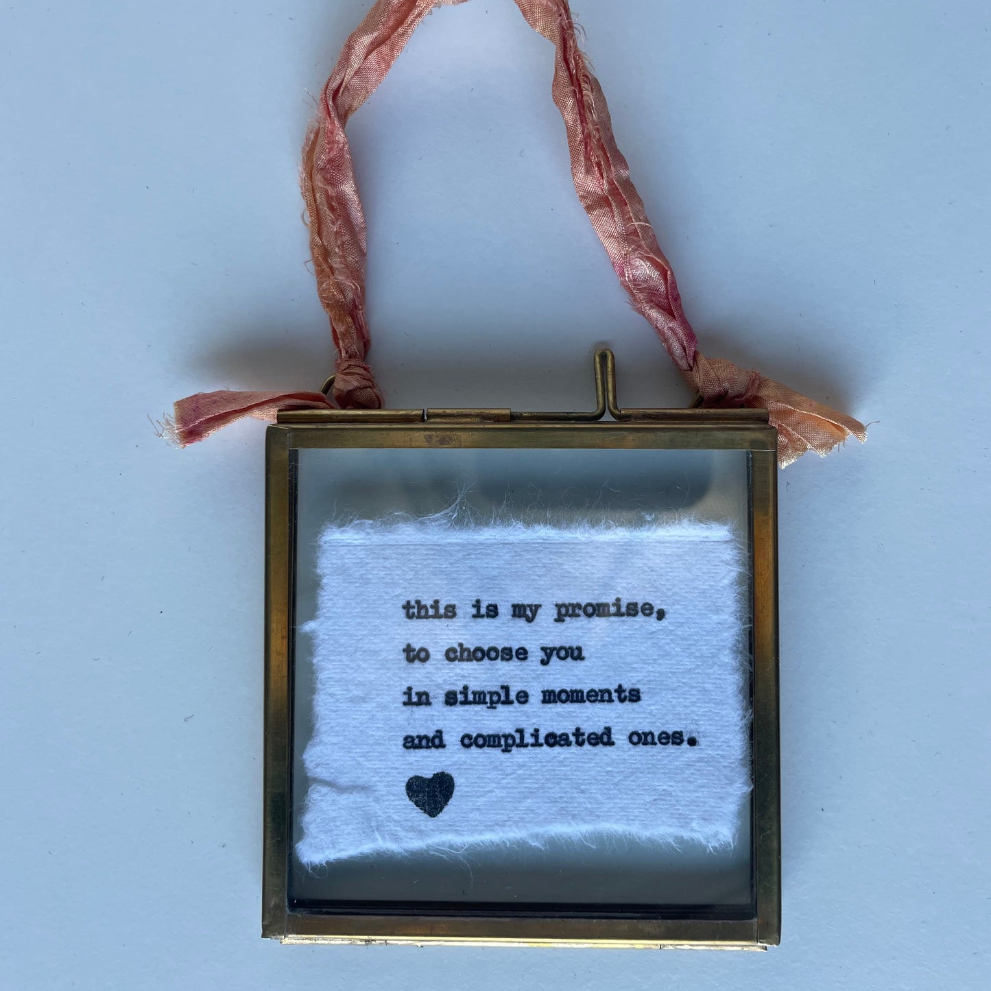 Mini Hand-Typed Quote in Brass Frame (Square)
