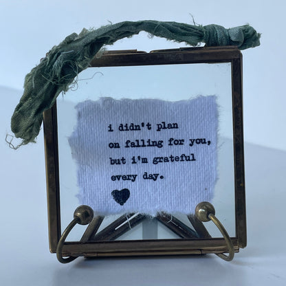 Mini Hand-Typed Quote in Brass Frame (Square)