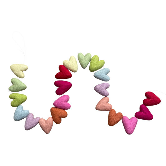 Colorful Felt Heart Garland