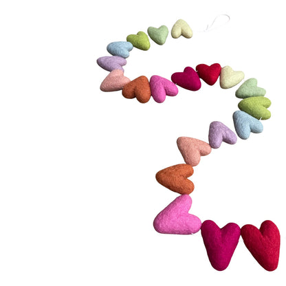 Colorful Felt Heart Garland