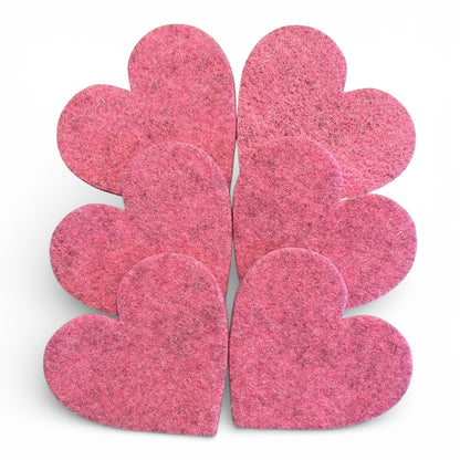 'Heart Holders' - 6 Wool Felt Heart Coasters