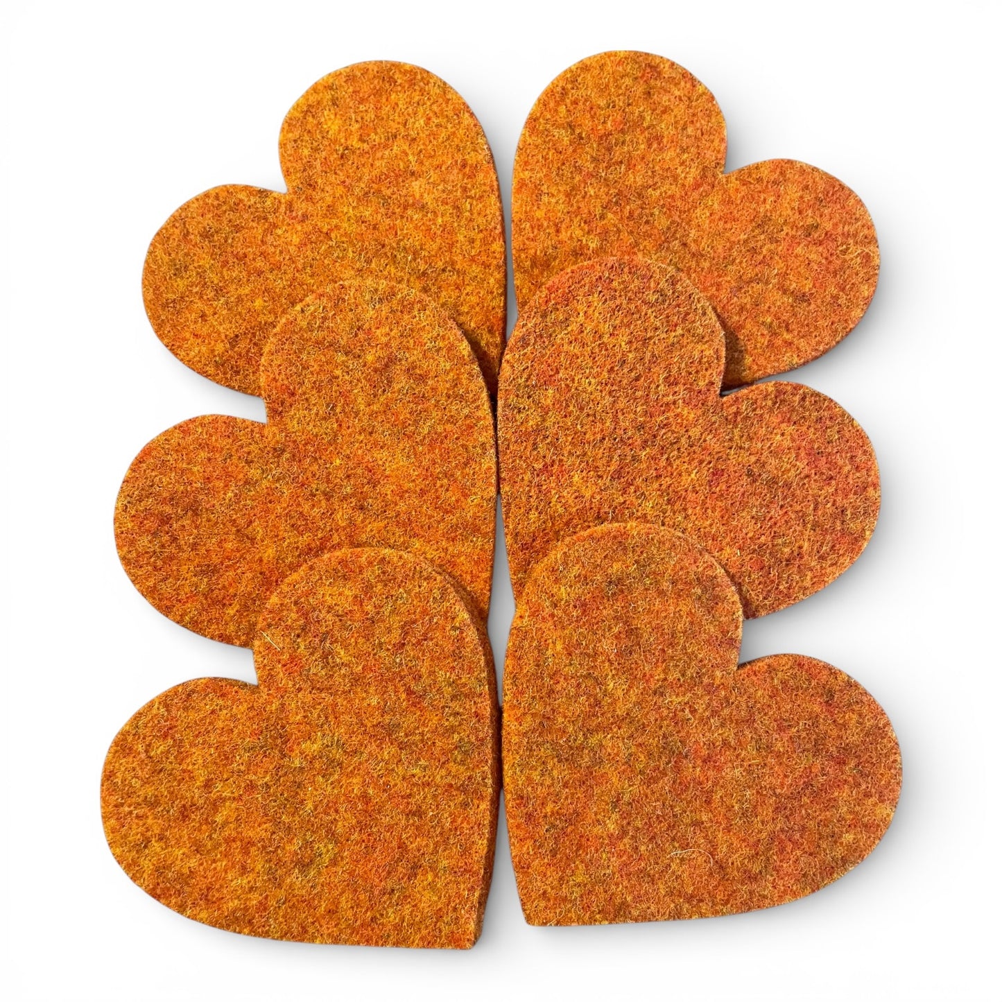 'Heart Holders' - 6 Wool Felt Heart Coasters