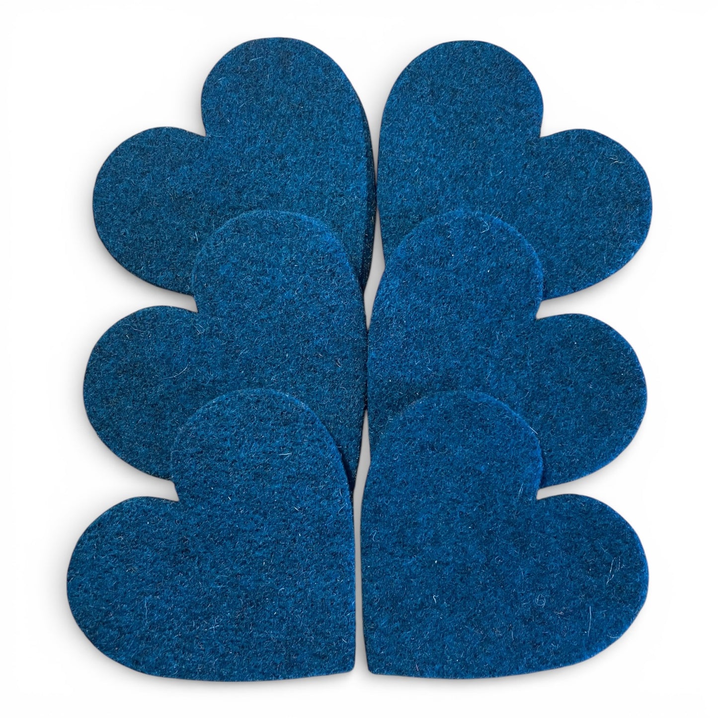 'Heart Holders' - 6 Wool Felt Heart Coasters