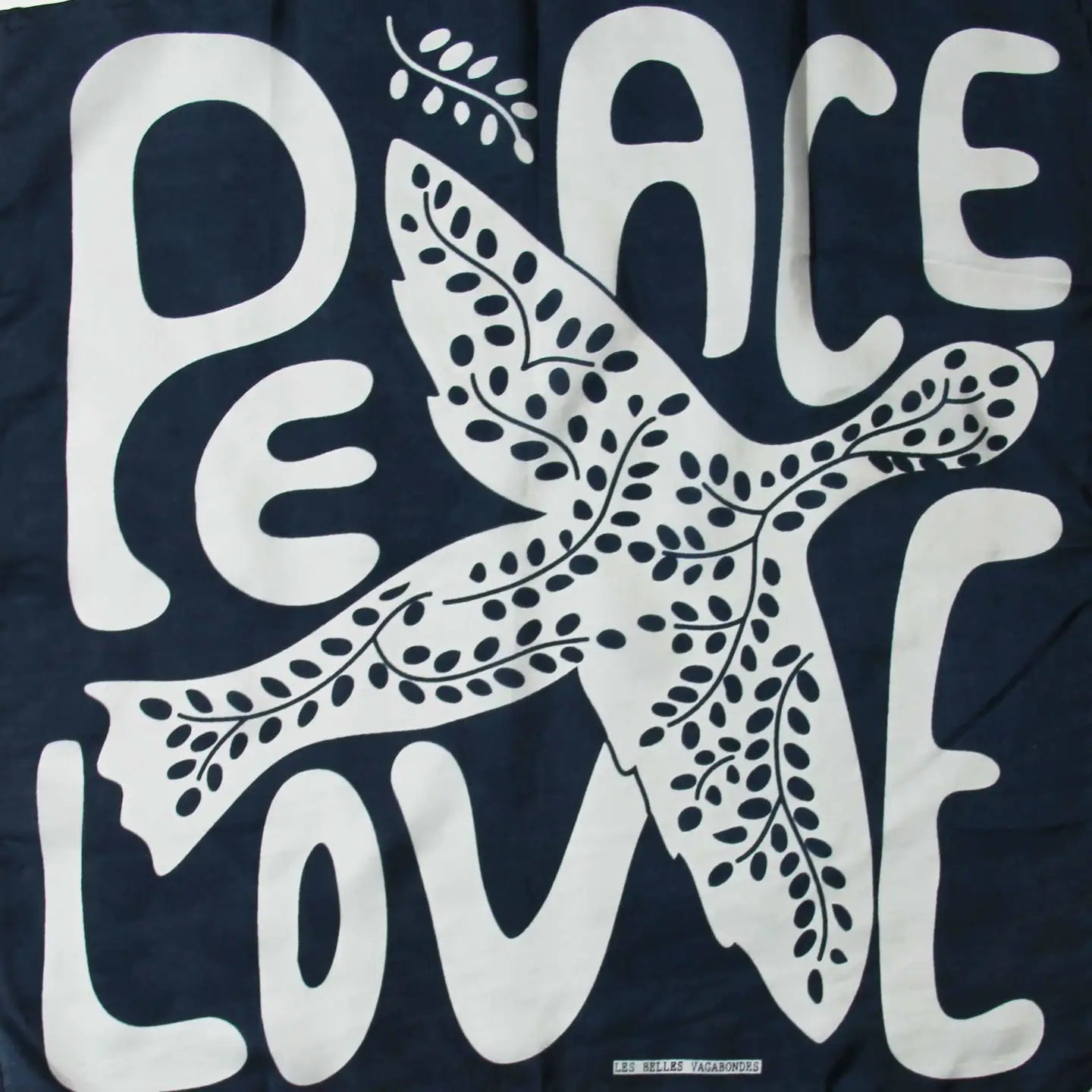 Peace & Love Mini Scarf - Marine Navy