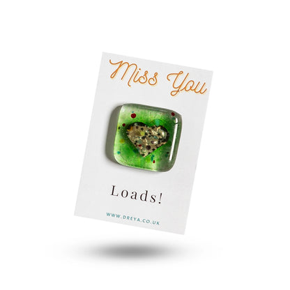 Glass Heart Pocket Charms