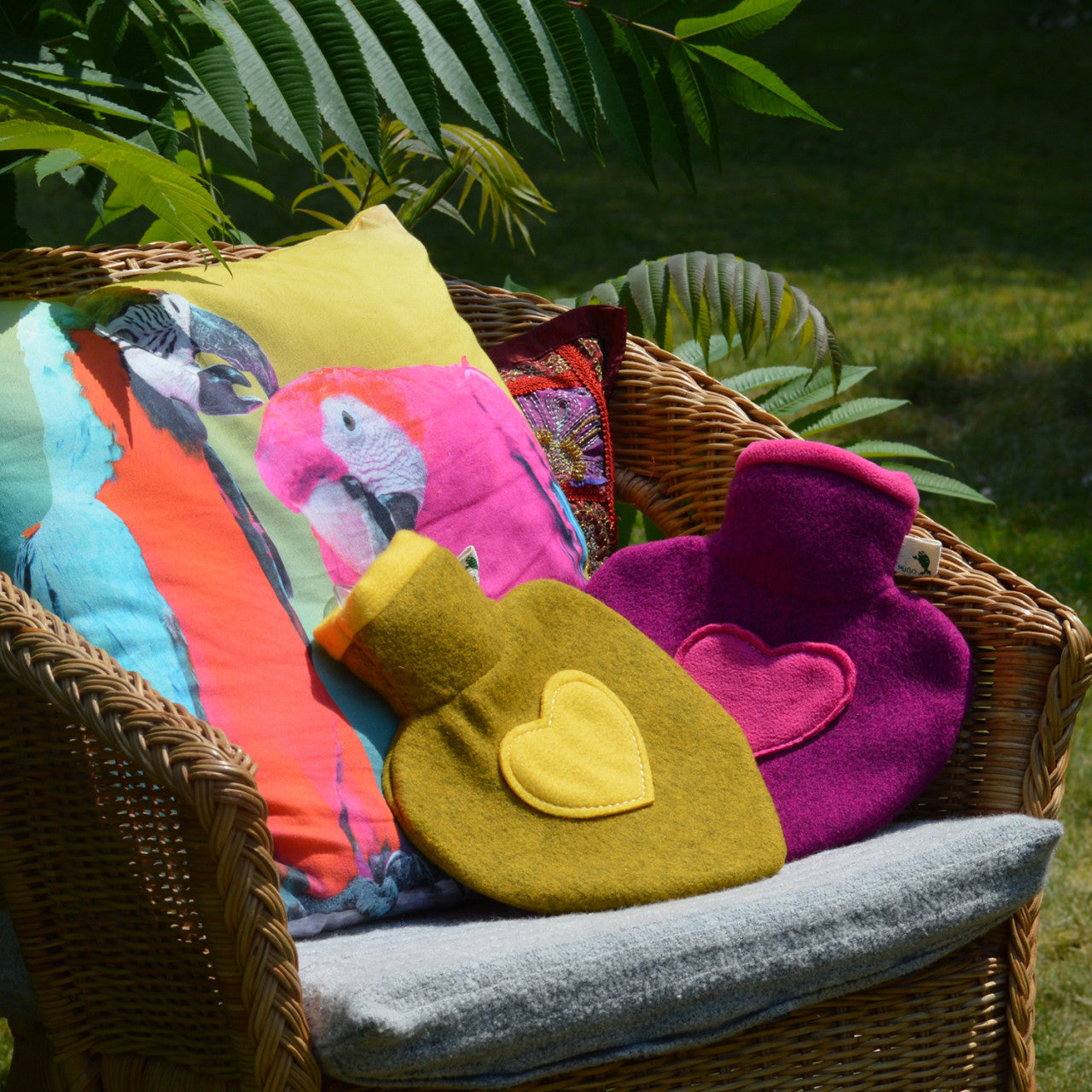 Heart Shaped Hot Water Bottle - Raspberry