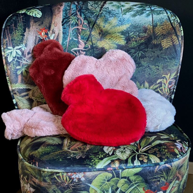 Heart Shaped Hot Water Bottle - Pink Rose