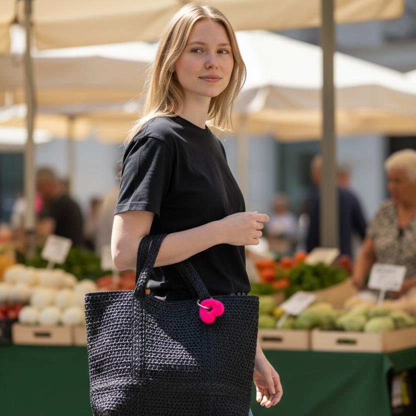 Bag + Heart Bag Charm