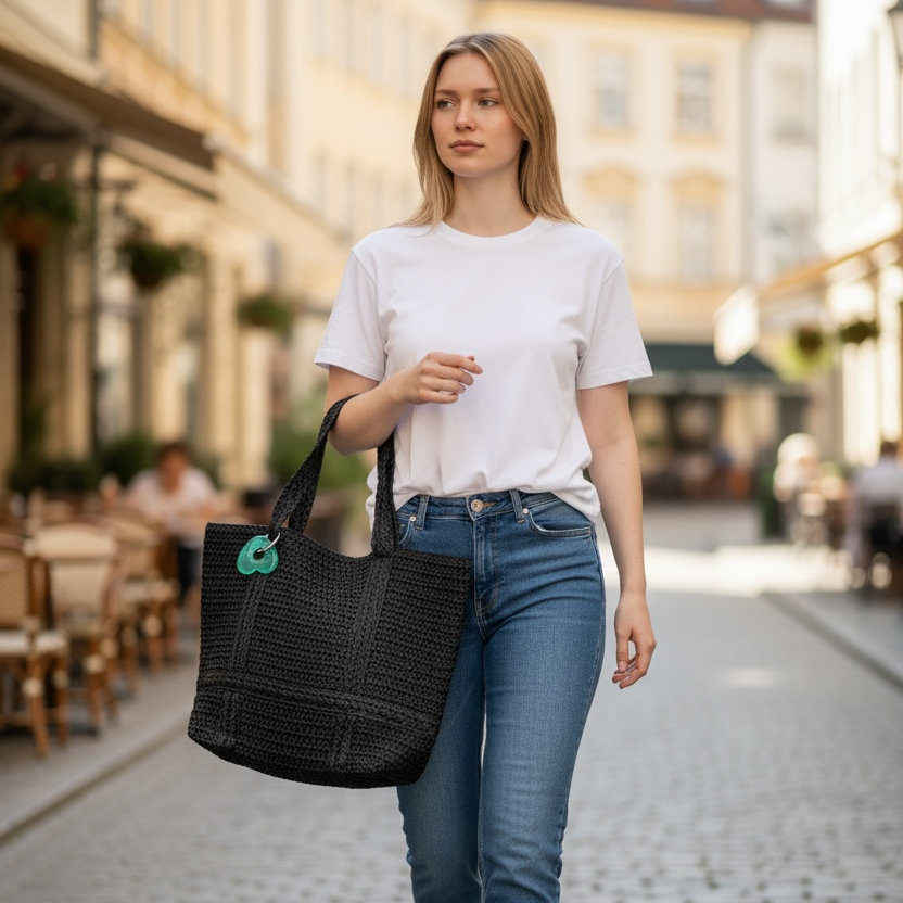 Bag + Heart Bag Charm