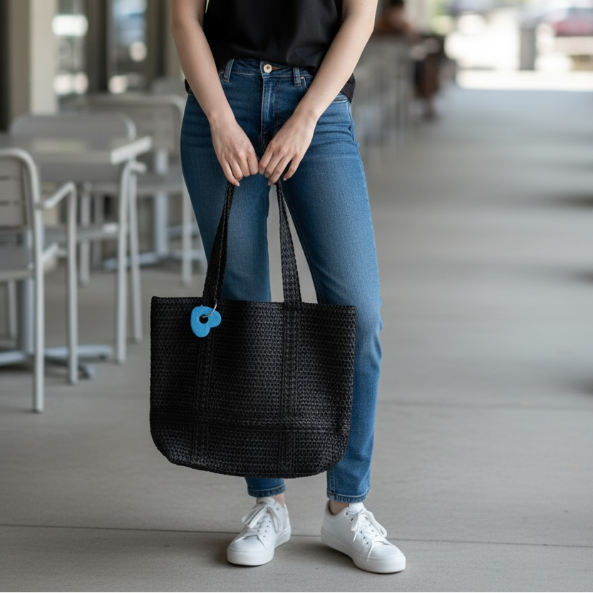 Bag + Heart Bag Charm