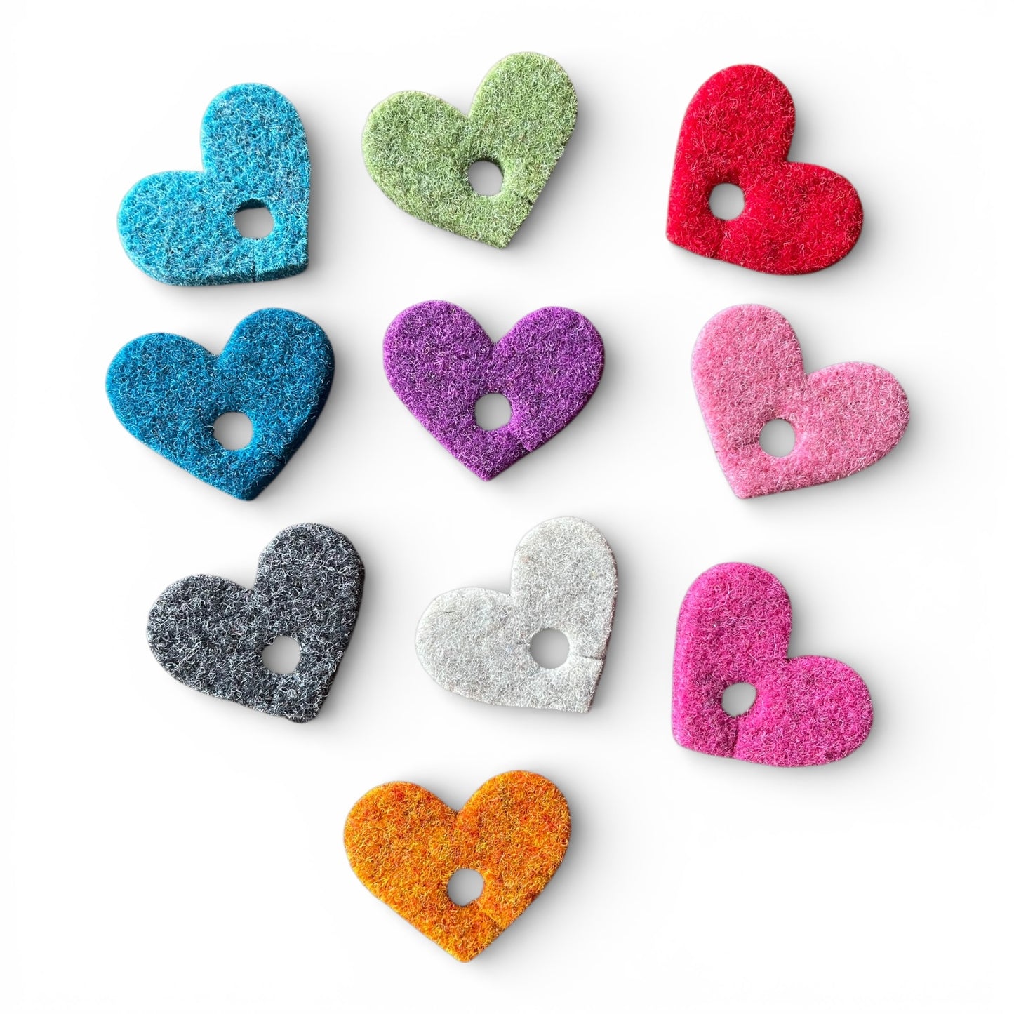 'Heart Keepers' - 10 Wool Felt Heart Drink Keepers