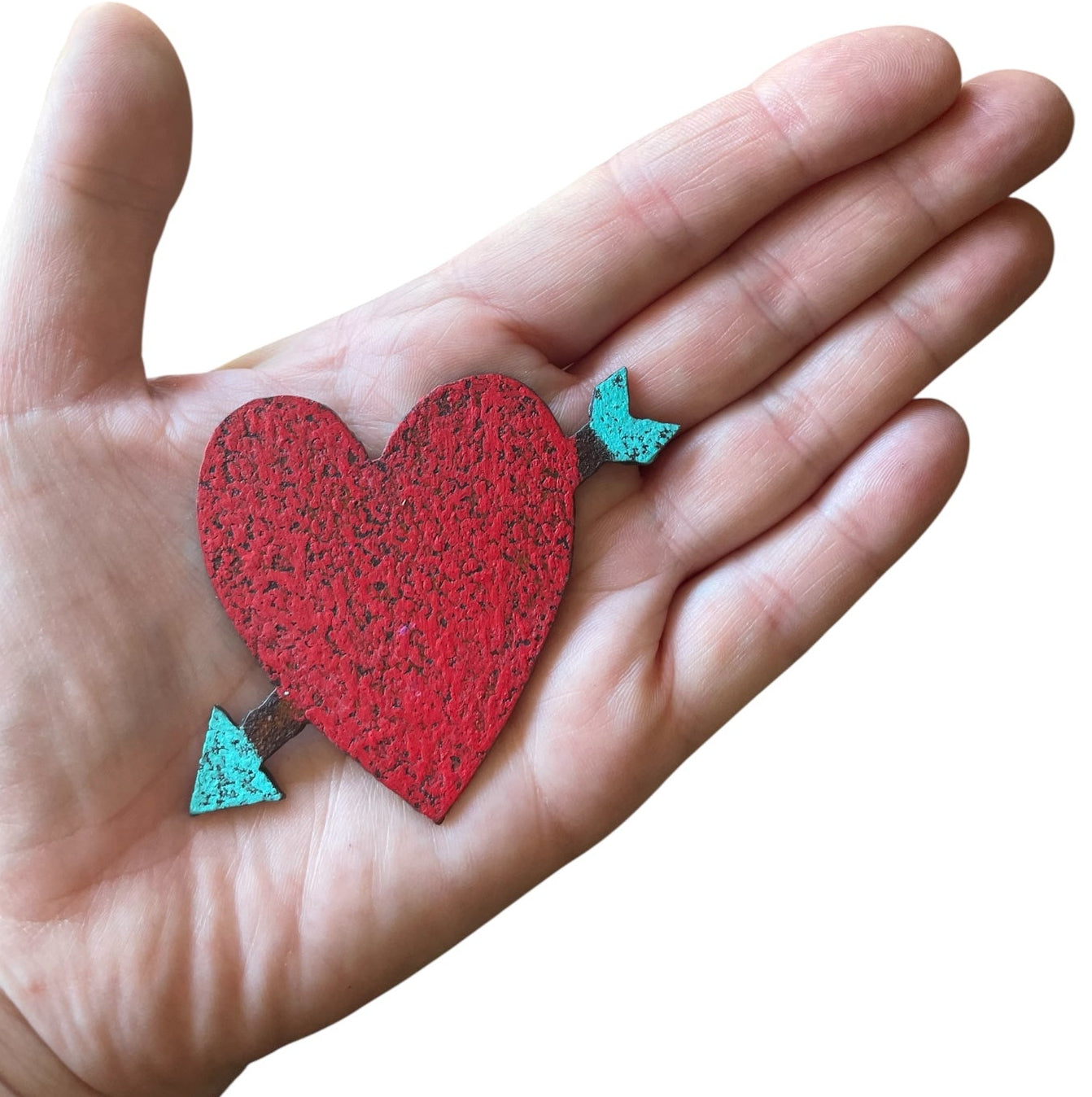 Recycled Retro Heart Magnets - Set of 5