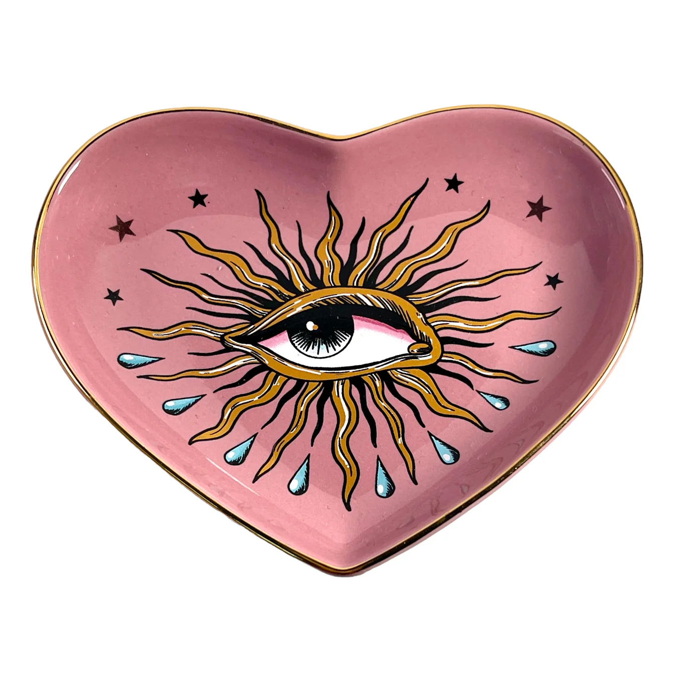 Pop Art Eye Heart Trinket Dish - Dusty Rose Pink