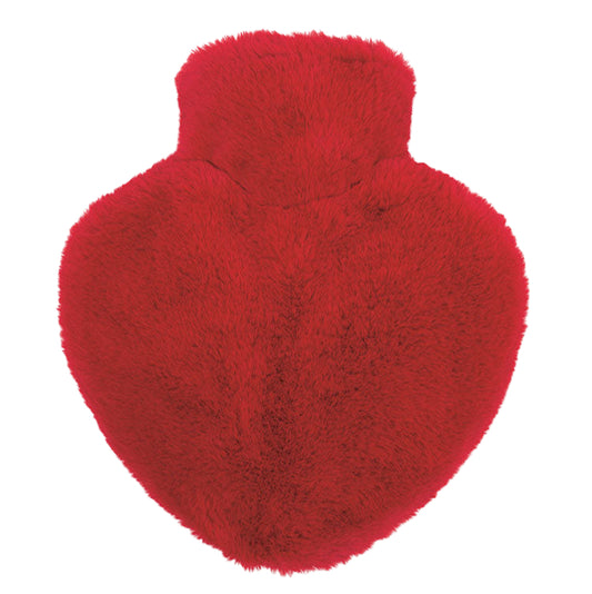 Heart Shaped Hot Water Bottle - Fiery Red