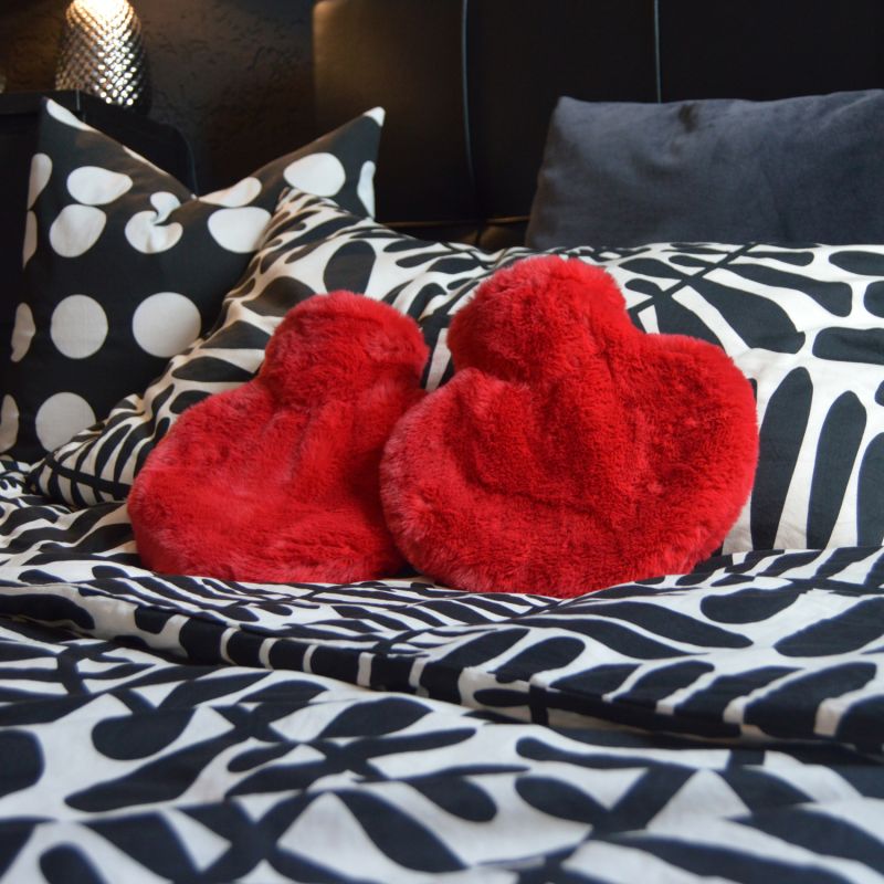 Heart Shaped Hot Water Bottle - Fiery Red