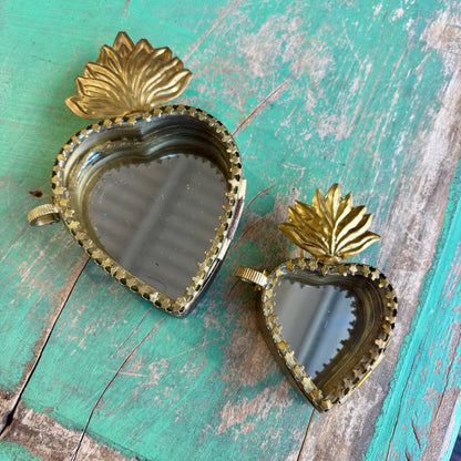 Gold and glass sacred heart boxes