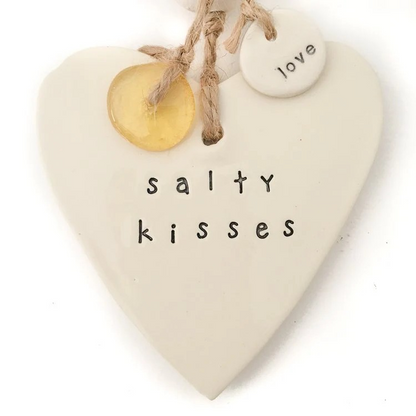 "Salty Kisses" Ceramic Heart
