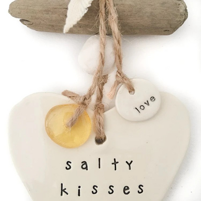 "Salty Kisses" Ceramic Heart