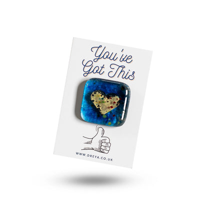 Glass Heart Pocket Charms