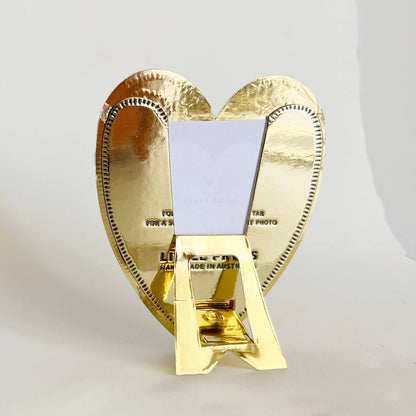 Letterpress Faux Tin Heart Travel/Desk Frame (Gold)