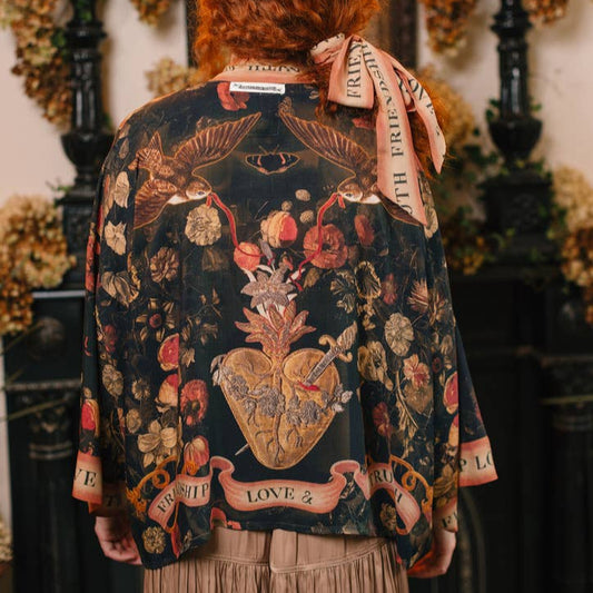 Heart of Gold Cropped Kimono