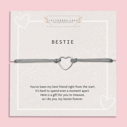 Bestie Adjustable Heart Bracelet