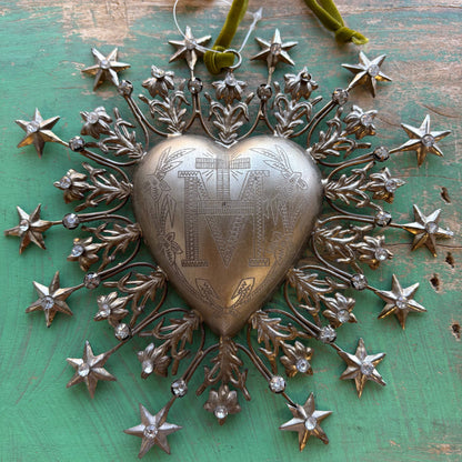 Jewelled Stars Sacred Heart Ornament
