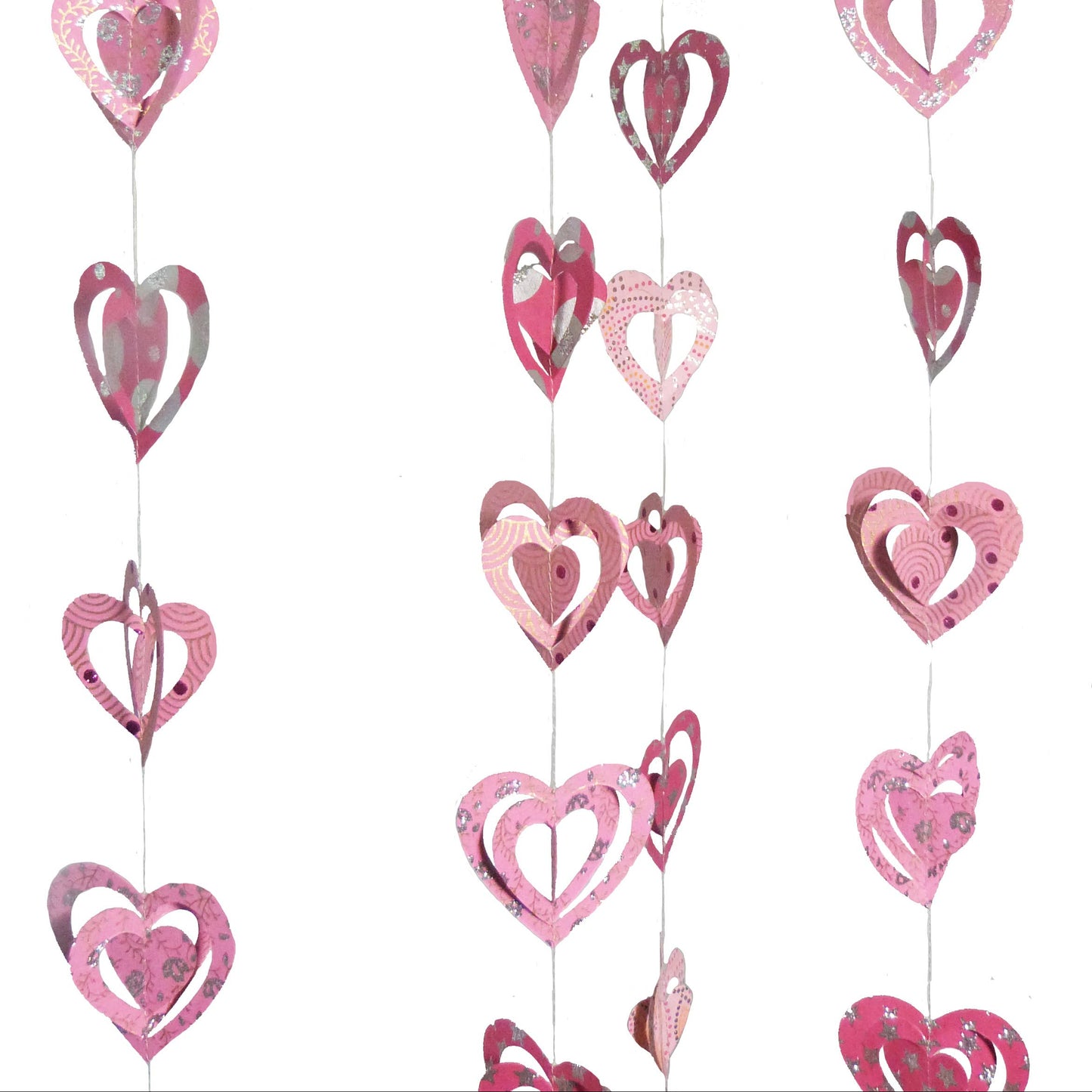 Epigram Garland of 3D Handmade Paper Hearts