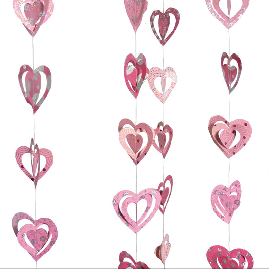 Epigram Garland of 3D Handmade Paper Hearts