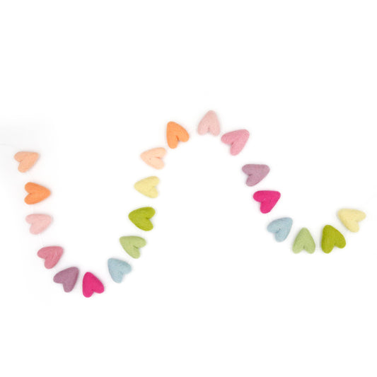 Colorful Felt Hearts Garland in a Box