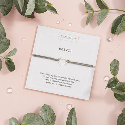 Bestie Adjustable Heart Bracelet