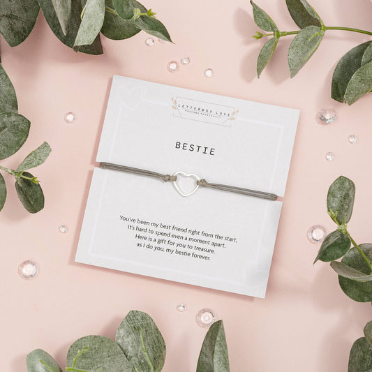 Bestie Adjustable Heart Bracelet