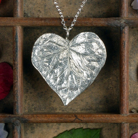 Heart Leaf Pewter Necklace
