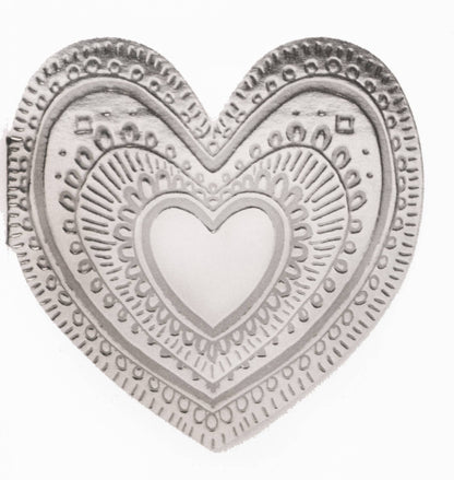 Letterpress Small Heart Faux Tin Greeting Card