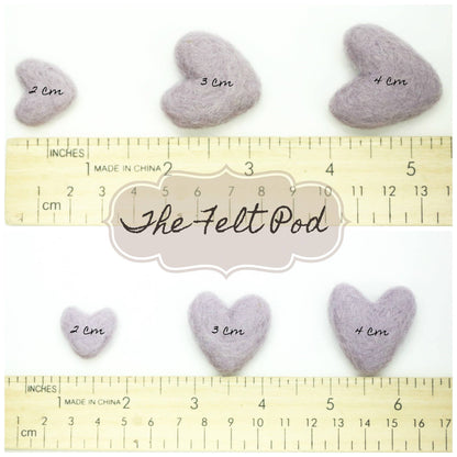 Felt Hearts Pastel Pink 4 cm
