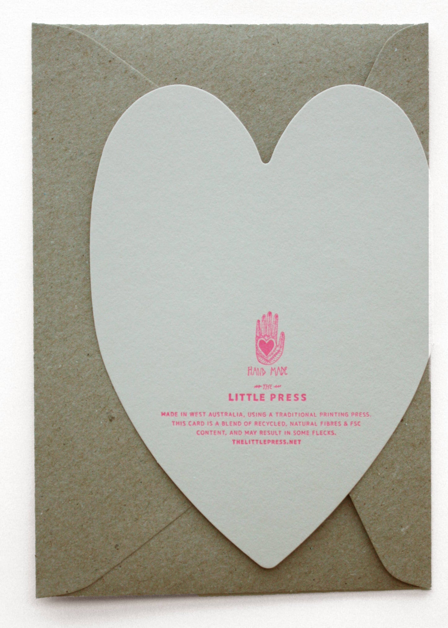 Letterpress Fluoro Pink Heart Card