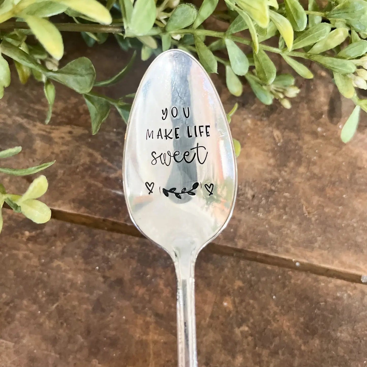 You Make Life Sweet Vintage Stamped Spoon