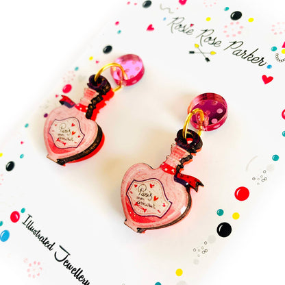 Paris Perfume Bottle Earrings