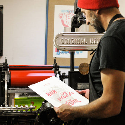 Letterpress Art Print Dare the Courage to be You (Heart)