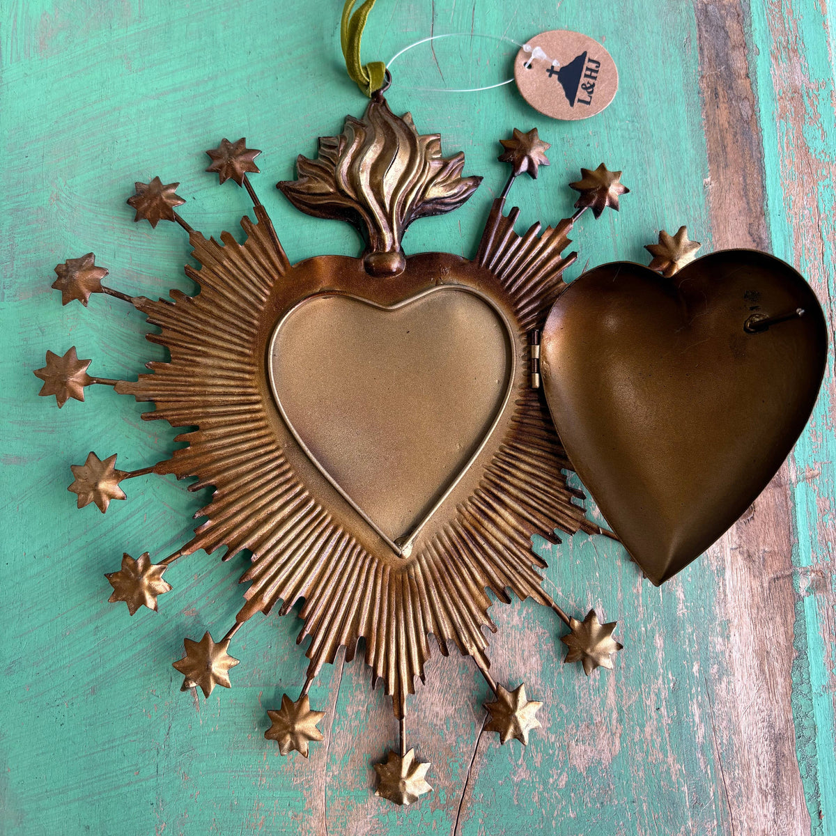 Flaming Stars Sacred Heart Box